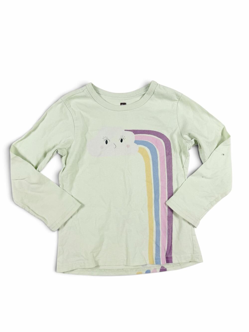 Tea Collection Rainbow Cloud Double Sided Long Sleeve Shirt Green 4